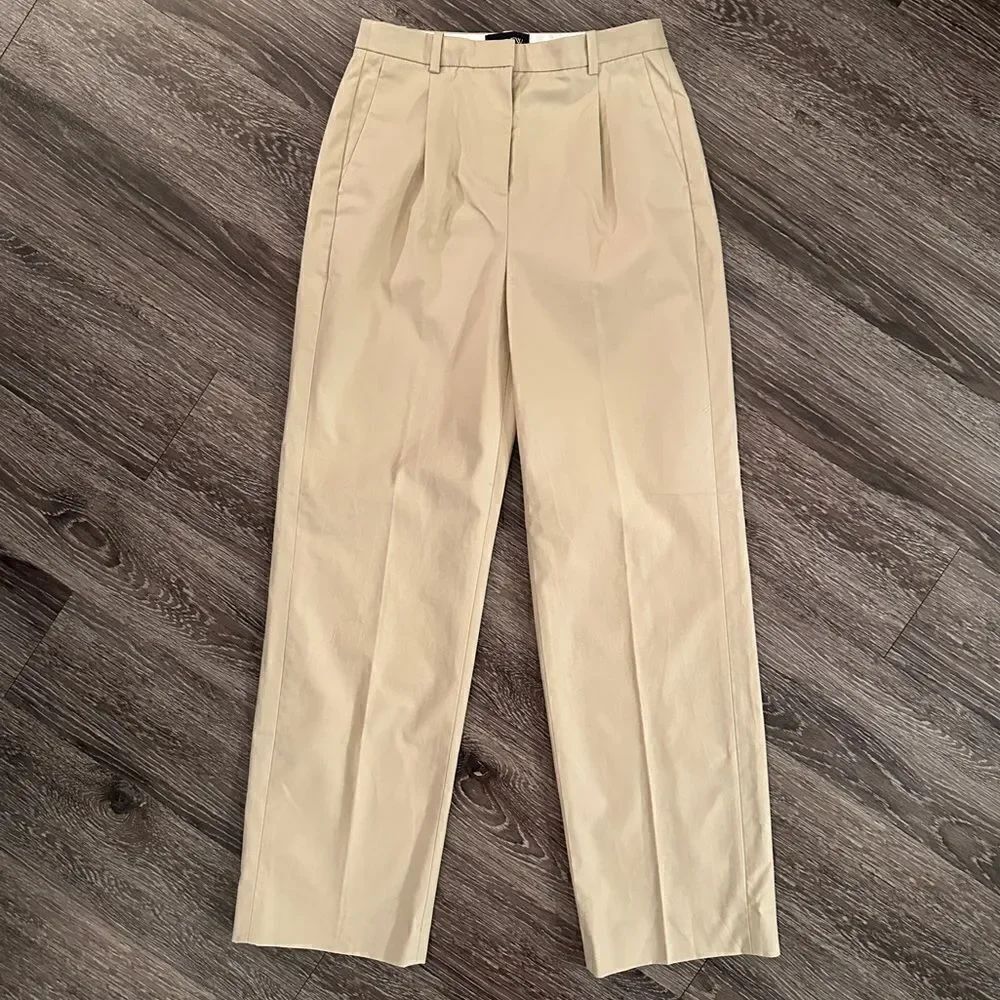 J. Crew Collection pleated wide-leg pant in trench canvas